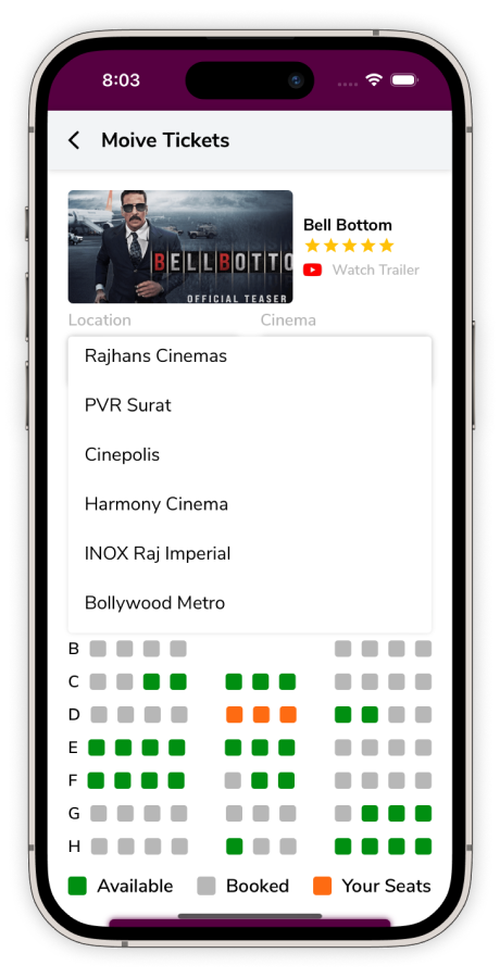 Online Recharge Ticket Booking & Bill Payment App Template in React ...