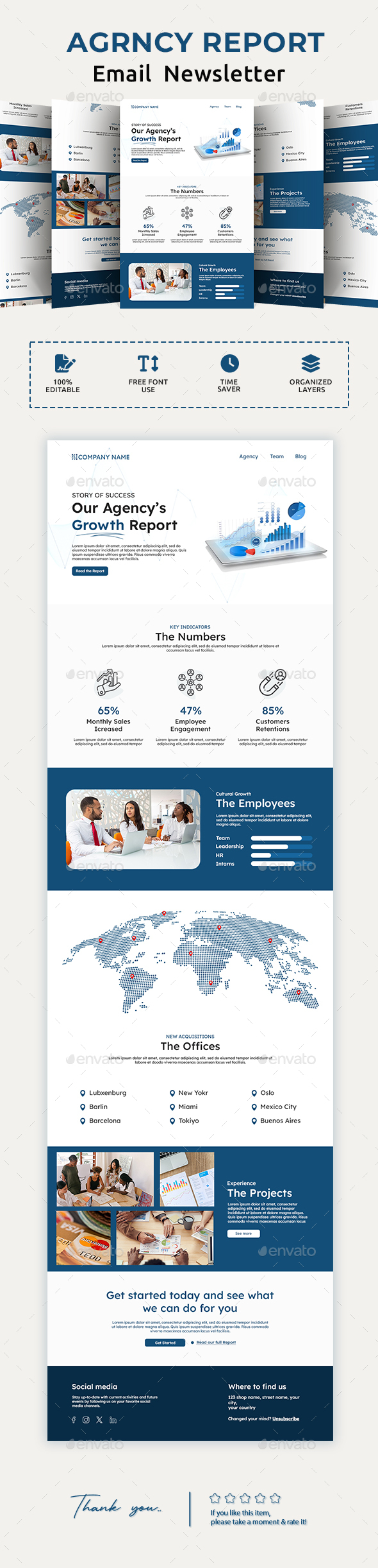 Corporate Agency Email Newsletter PSD Template