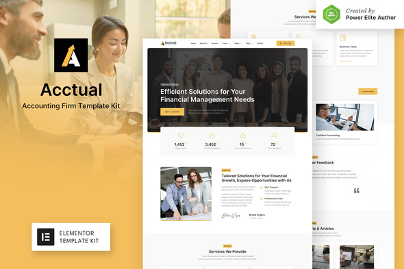 Acctual – Accounting Firm Elementor Template Kit