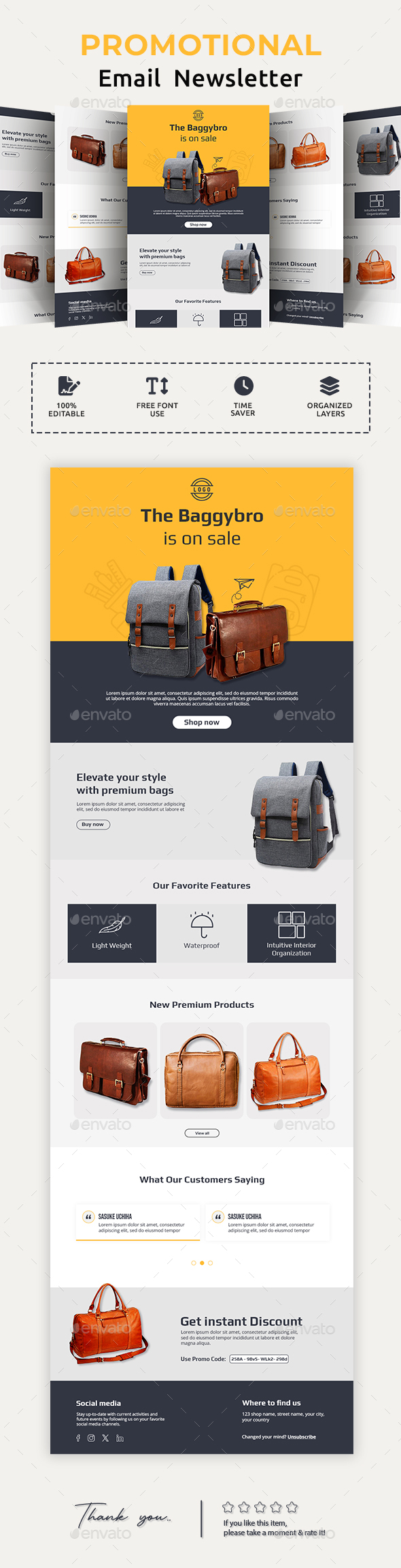 Bags Email Newsletter PSD Template