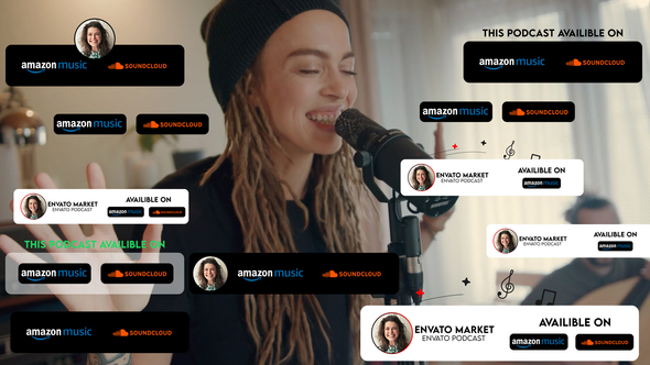 Podcast lower thirds Titles template preview