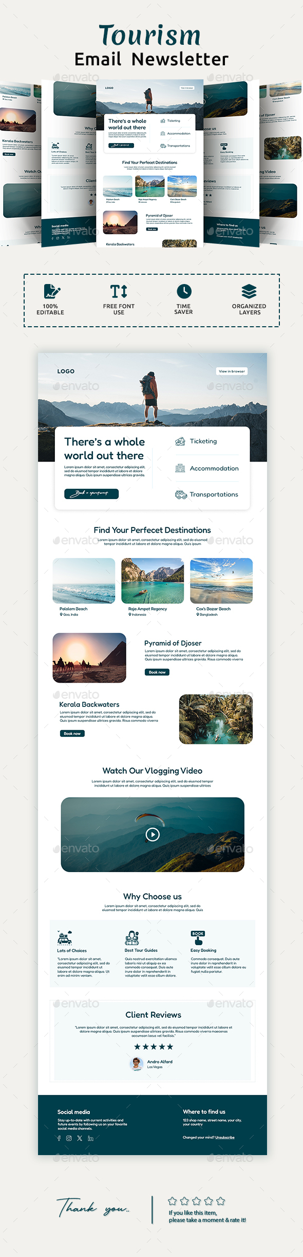 [DOWNLOAD]Travel Agency Email Newsletter PSD Template