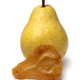 Single dried pear fruit and a fresh pear close up on white background - PhotoDune Item for Sale