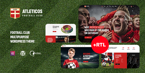 Atleticos - Soccer & Football Sports Club WordPress Theme + RTL