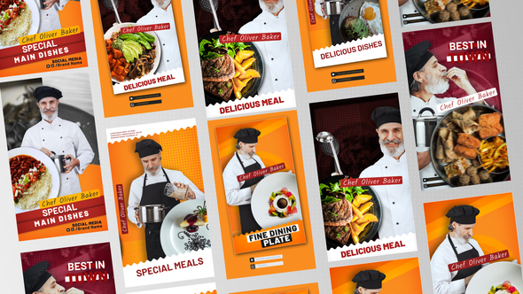 Chef's Restaurant Stories Product Promo template preview