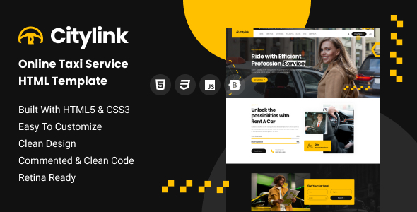 Citylink – Online Taxi Service HTML Template