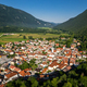 Kobarid townscape aerial drone view at summer in Slovenia - PhotoDune Item for Sale