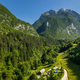 Alpine landscape in Slovenia SOca Valley at summer, aerial drone view - PhotoDune Item for Sale