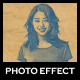 Retro Blue Print Photo Effect 