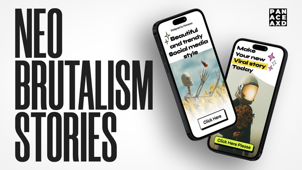 Neo Brutalism Stories Video Displays template preview