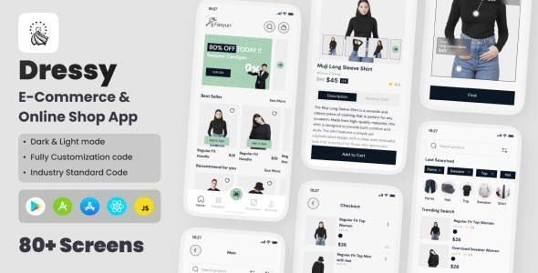Dressy - Fashion App React Native CLI Ui Kit