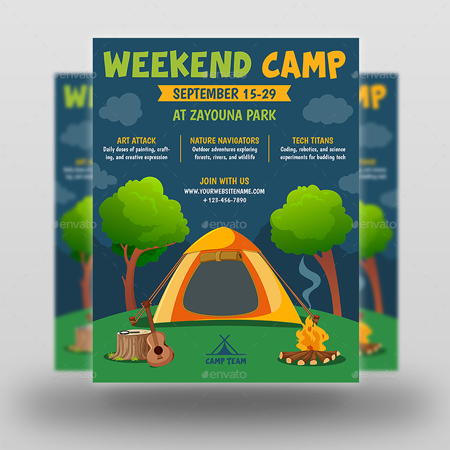 Camp Flyer Template, Print Templates | GraphicRiver