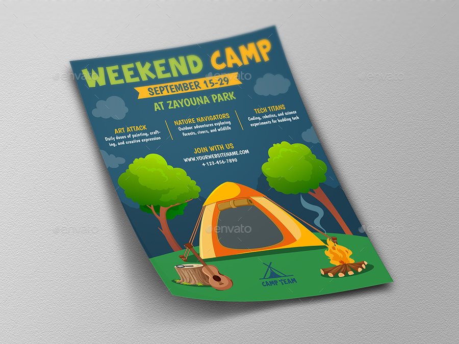 Camp Flyer Template, Print Templates | GraphicRiver