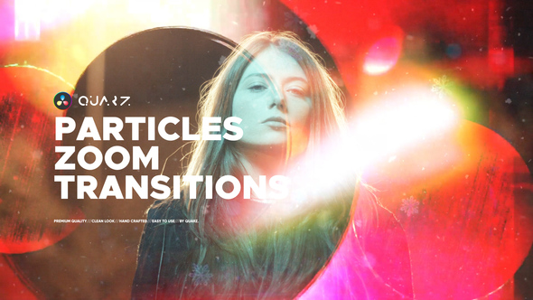 Particles Zoom Transitions for DaVinci Resolve