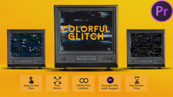 Colorful Glitch Presets for Premiere Pro Premiere Pro template preview