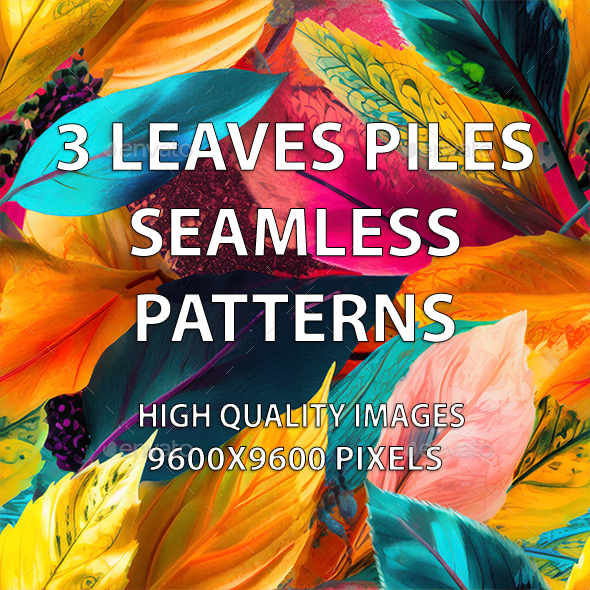 3 Leaves Pile Seamless Patterns Prints