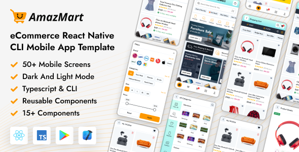 AmazMart - React Native CLI eCommerce Mobile App Template