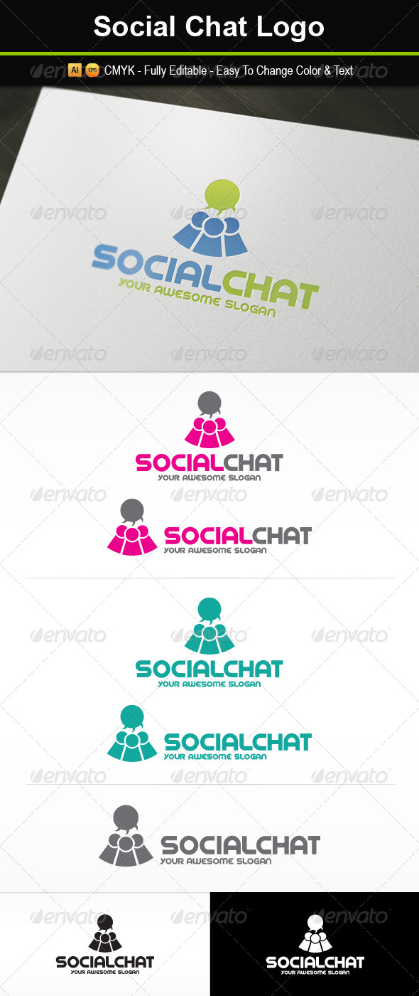Social Chat Logo - Symbols Logo Templates