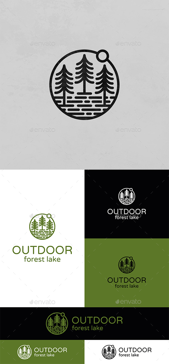 Outdoor Forest Lake Logo