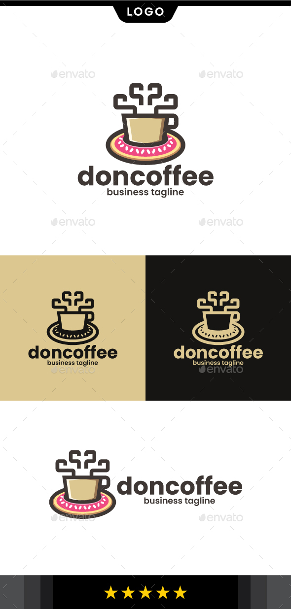 Donut & Coffee Logo Template