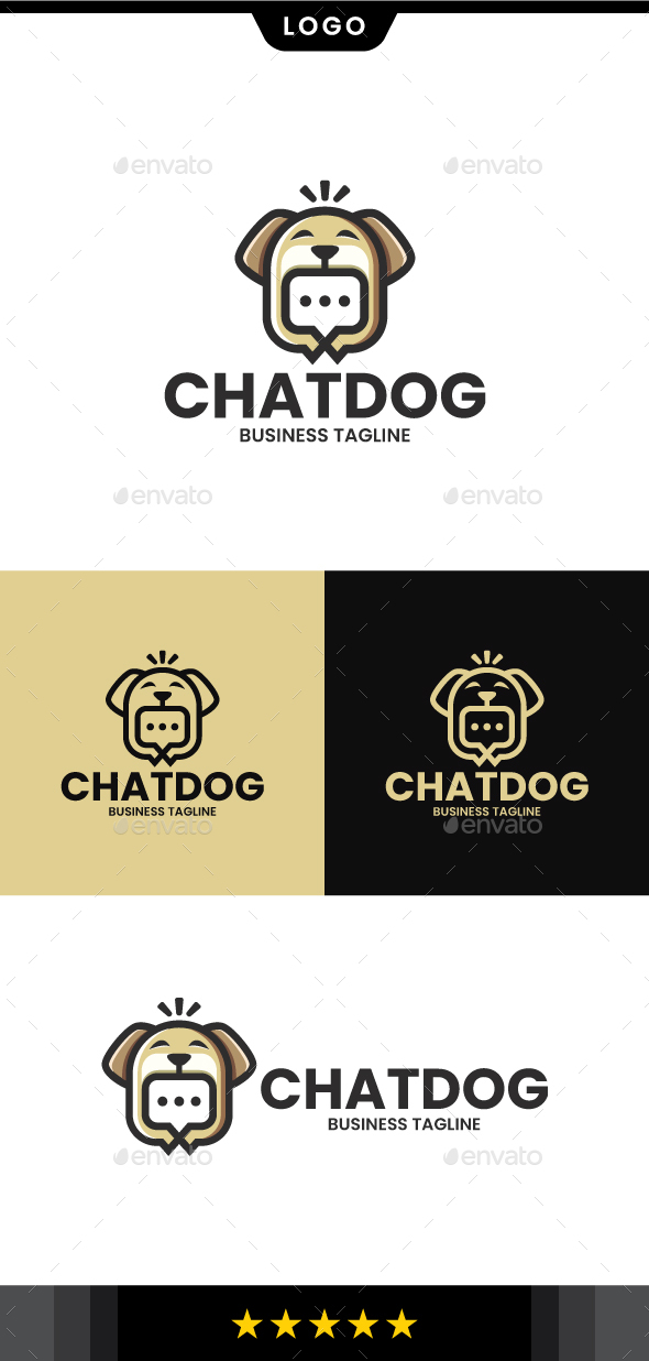 Chatting Dog Logo Template