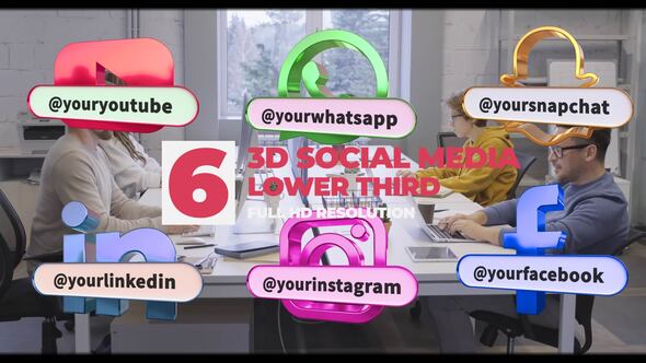 3d Social Media Lower Thirds Elements template preview