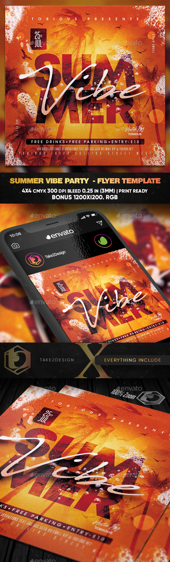 Summer Vibe Party Flyer Template