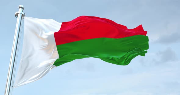 Madagascar  Flag Waving Loop  4 K alt