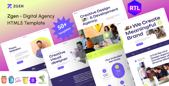Zgen - Digital Creative Agency & Portfolio HTML5 Template