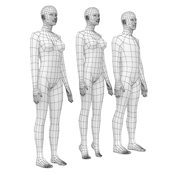 [DOWNLOAD]Natural Male and Female in Rest Pose Base Mesh