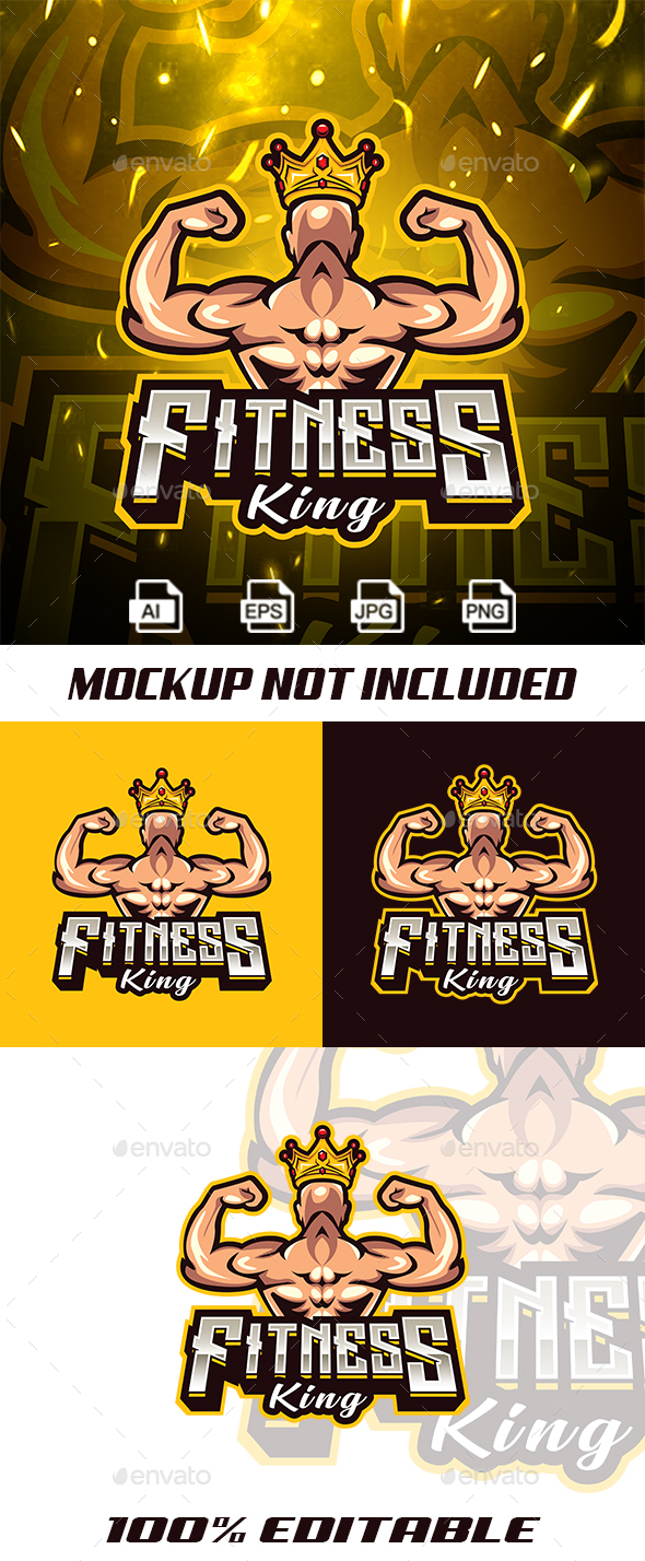 Bodybuilding Mascot Logo Template