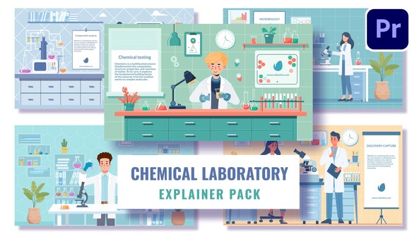 5 Concepts Flat Character Scientist MOGRTs For Premiere Pro Premiere Pro template preview