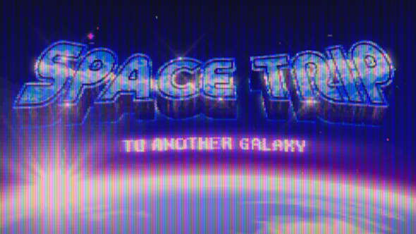 Retrowave Cosmic Title & Logo Premiere Pro template preview