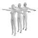 Natural Female on Toes in T-Pose Base Mesh