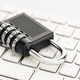Closed padlock on computer keyboard. Cyber security concept - PhotoDune Item for Sale