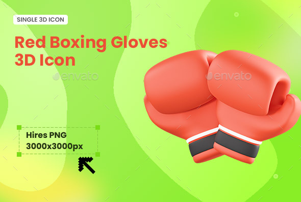 Red Boxing Gloves 3D Icon