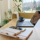 Remote Work Setup with Laptop, Coffee, and Smartphone - PhotoDune Item for Sale