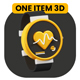 3D Fitness Watch Icon for Health Apps