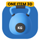 3D Kettlebell Icon for Fitness