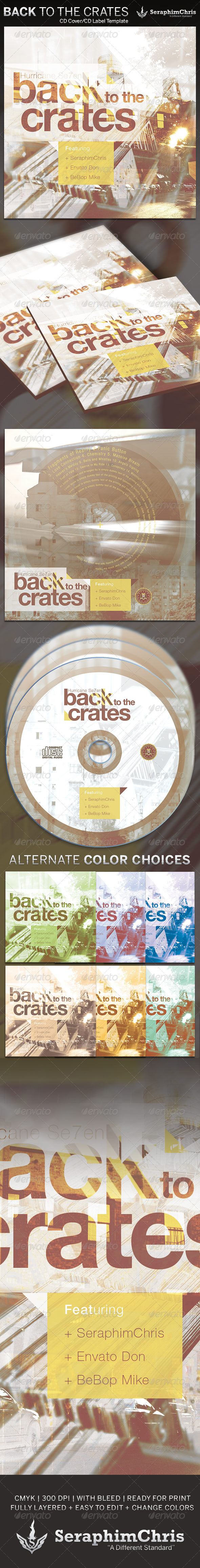 Back to the Crates: CD Cover Artwork Template - CD & DVD Artwork Print Templates