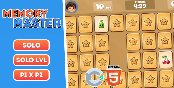 Memory Master - HTML5 Game (Source Code)
