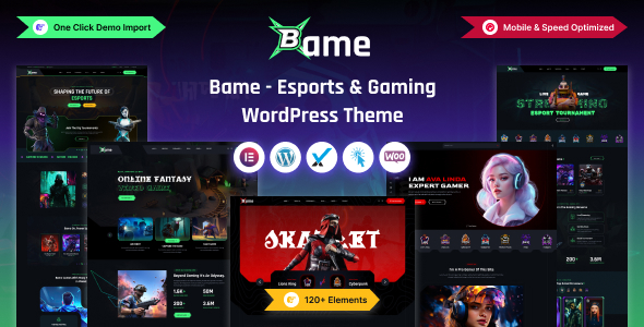 Free download Bame - eSports and Gaming WordPress Theme