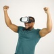 Black guy with virtual reality glasses isolated on white background - PhotoDune Item for Sale