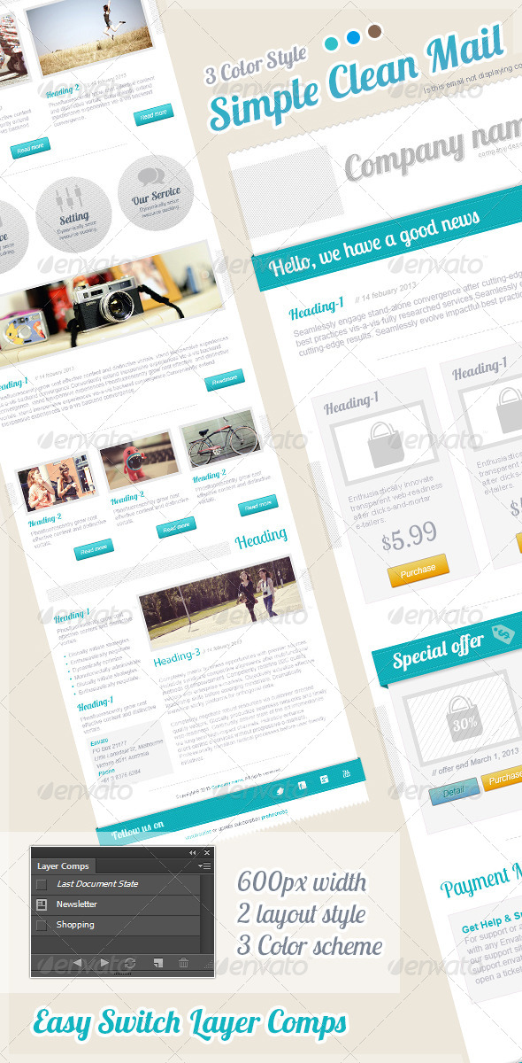 Simple Clean Mail - E-newsletters Web Elements