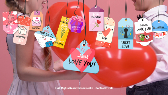 Labels Love You Elements template preview