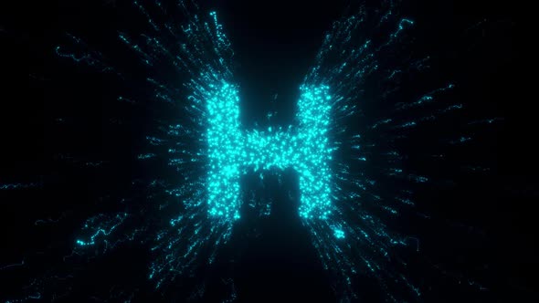 H Letter With Futuristic Particles Hd alt