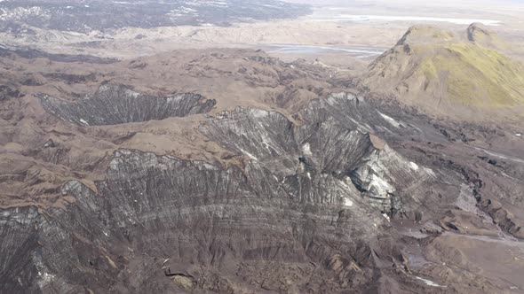 Aerial View Of Craters Over Katla Volcano In Southern Iceland. alt