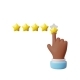 Hand Pointing to Five Stars Rating 3D Vector