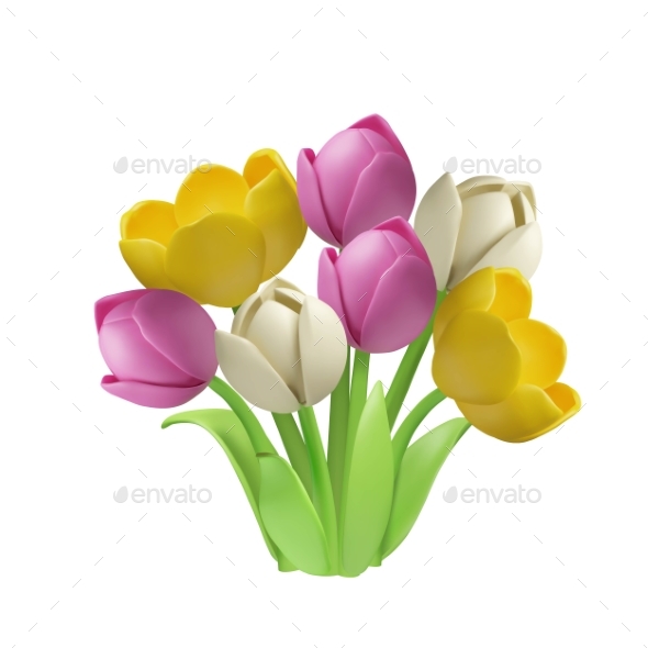 [DOWNLOAD]3D Vector Tulip Bouquet Perfect for Holiday