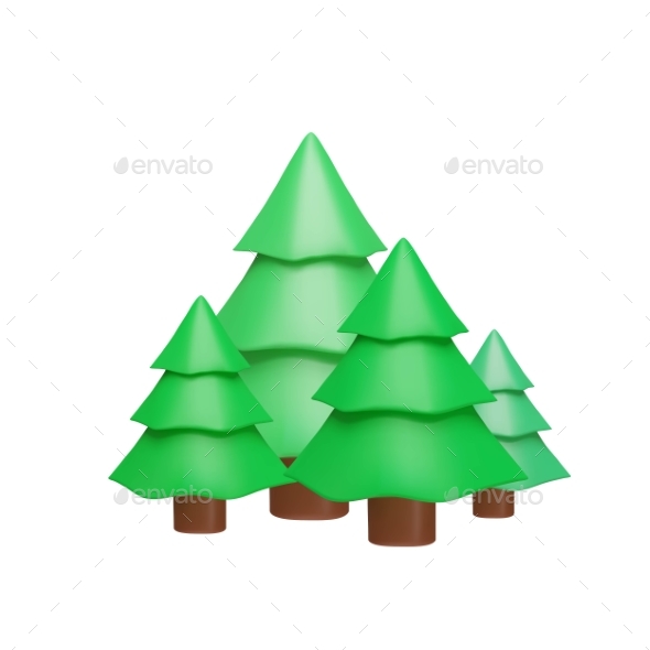 [DOWNLOAD]A Set of 3D Christmas Trees for a Game or Design